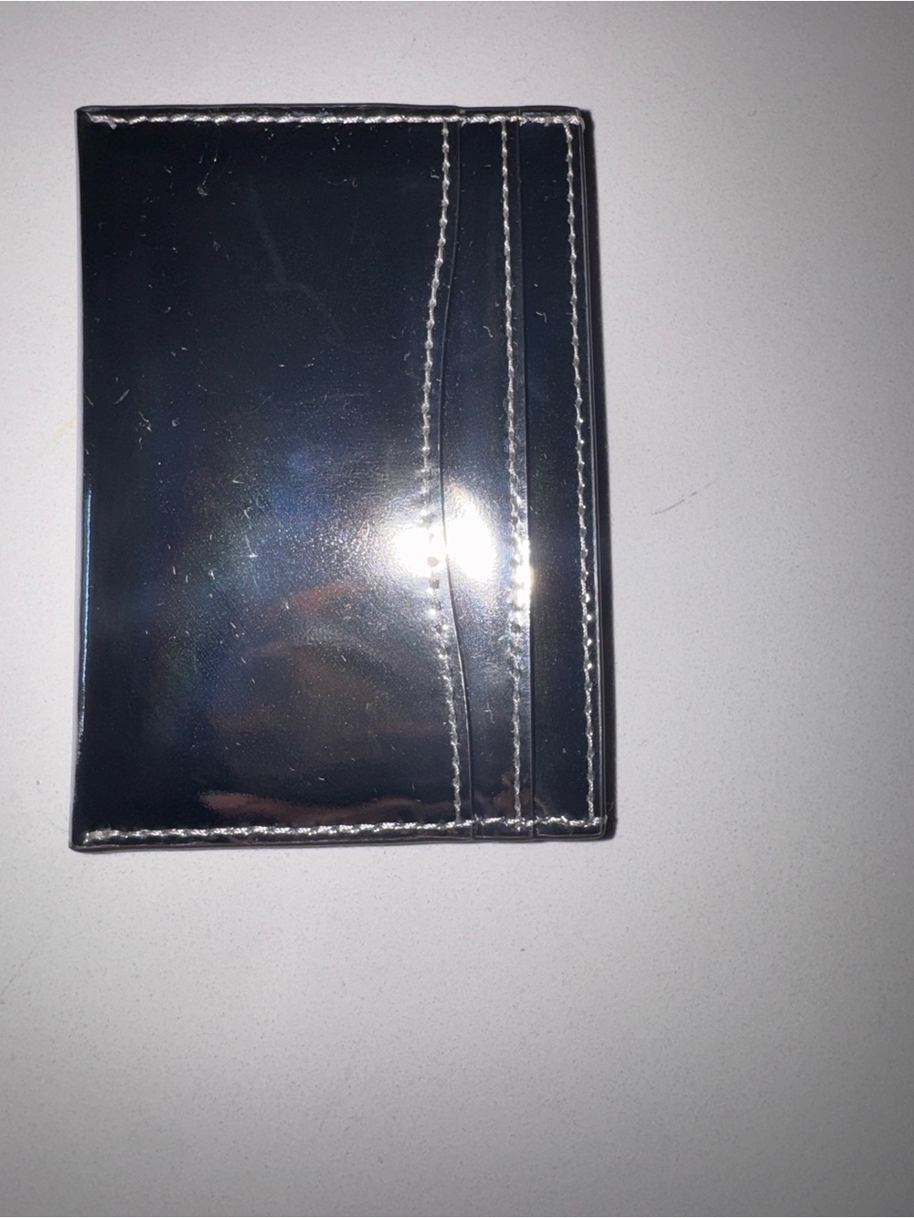 Coach Metallic Silver Card Holder with C Logo - Picture 6 of 7